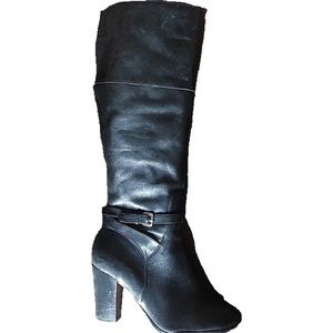 Marc Fisher Black High Leather Boots 10